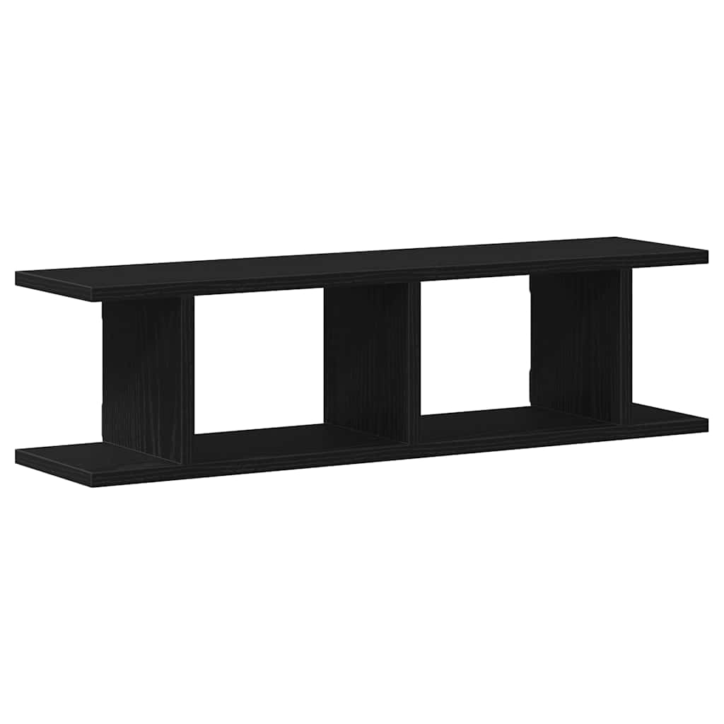 Zidne police 2 kom crni hrast 75x18x20 cm konstruirano drvo