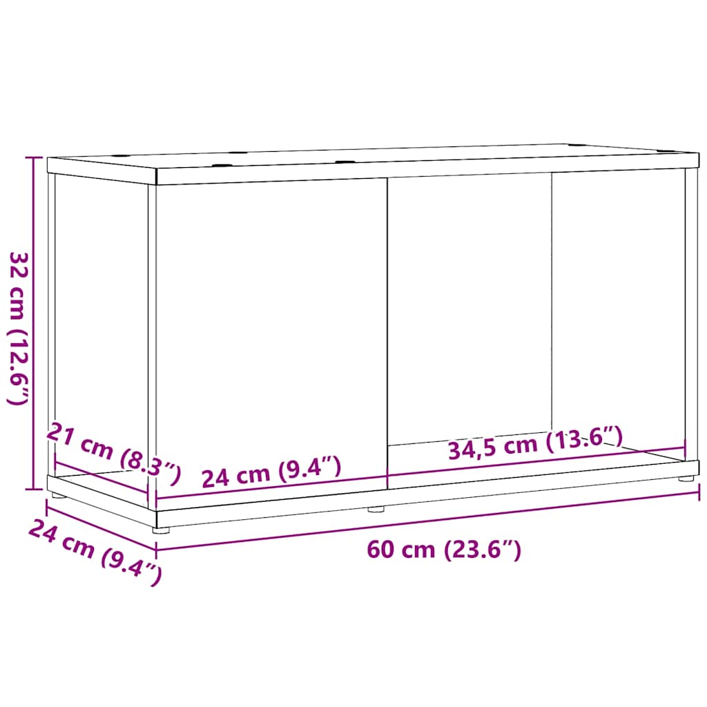TV ormarić crni hrast 60x24x32 cm inženjerski drvo