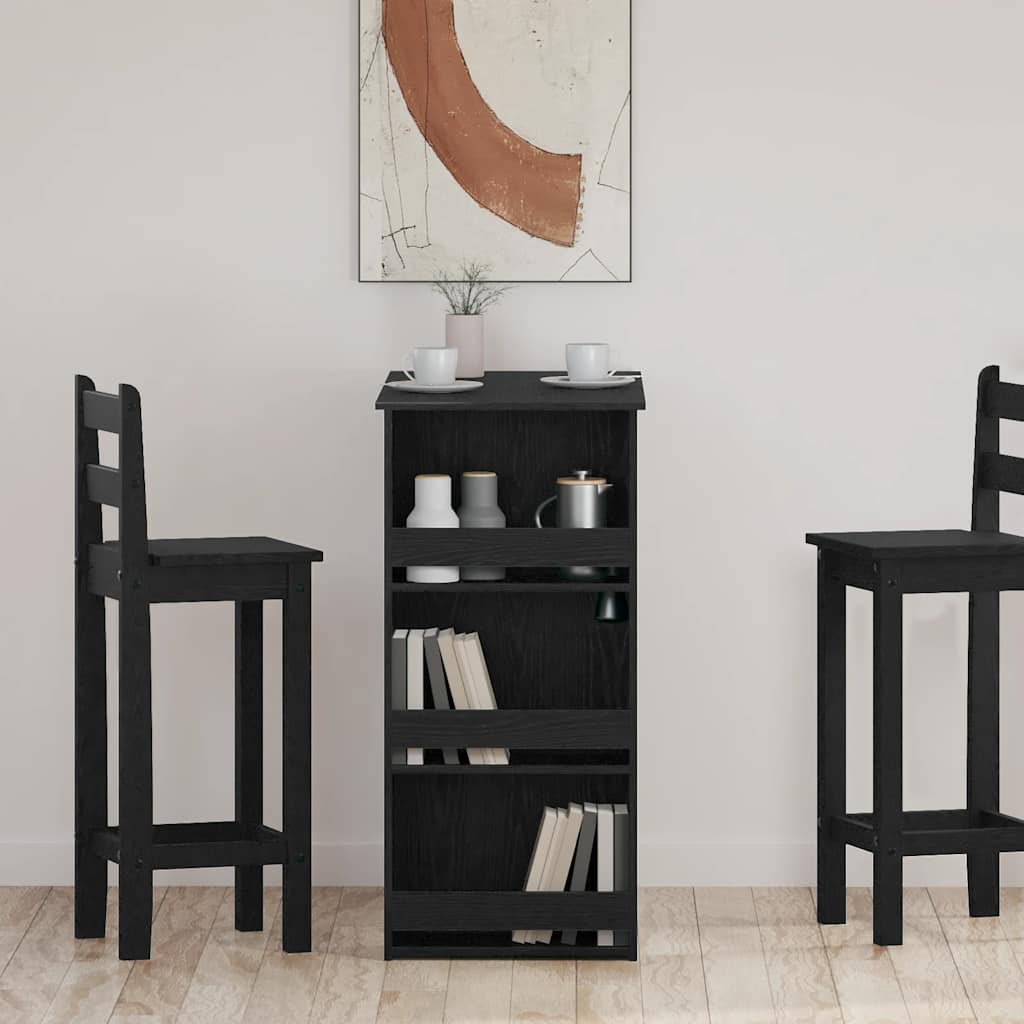 Barski stol sa policom za odlaganje crni hrast 102x50x103,5 cm