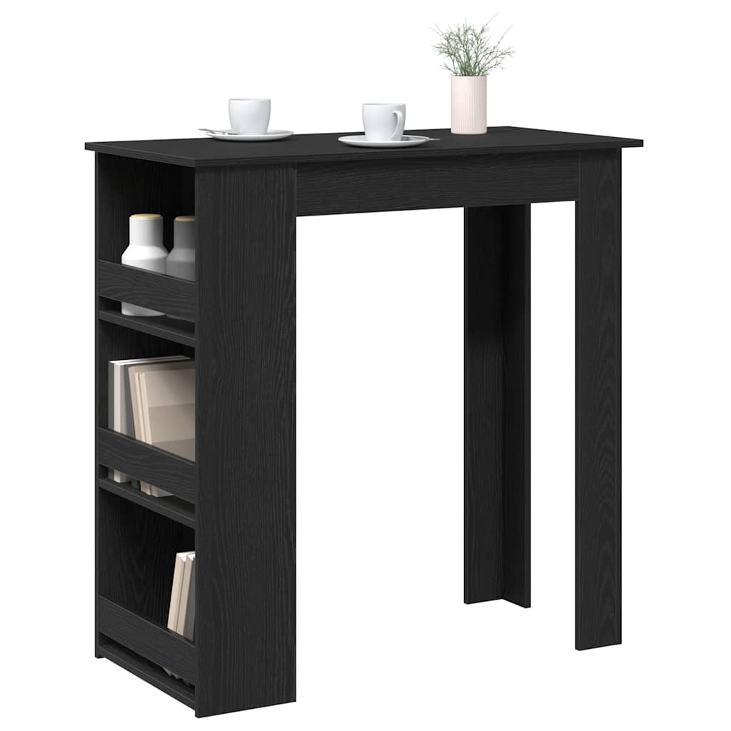 Barski stol sa policom za odlaganje crni hrast 102x50x103,5 cm