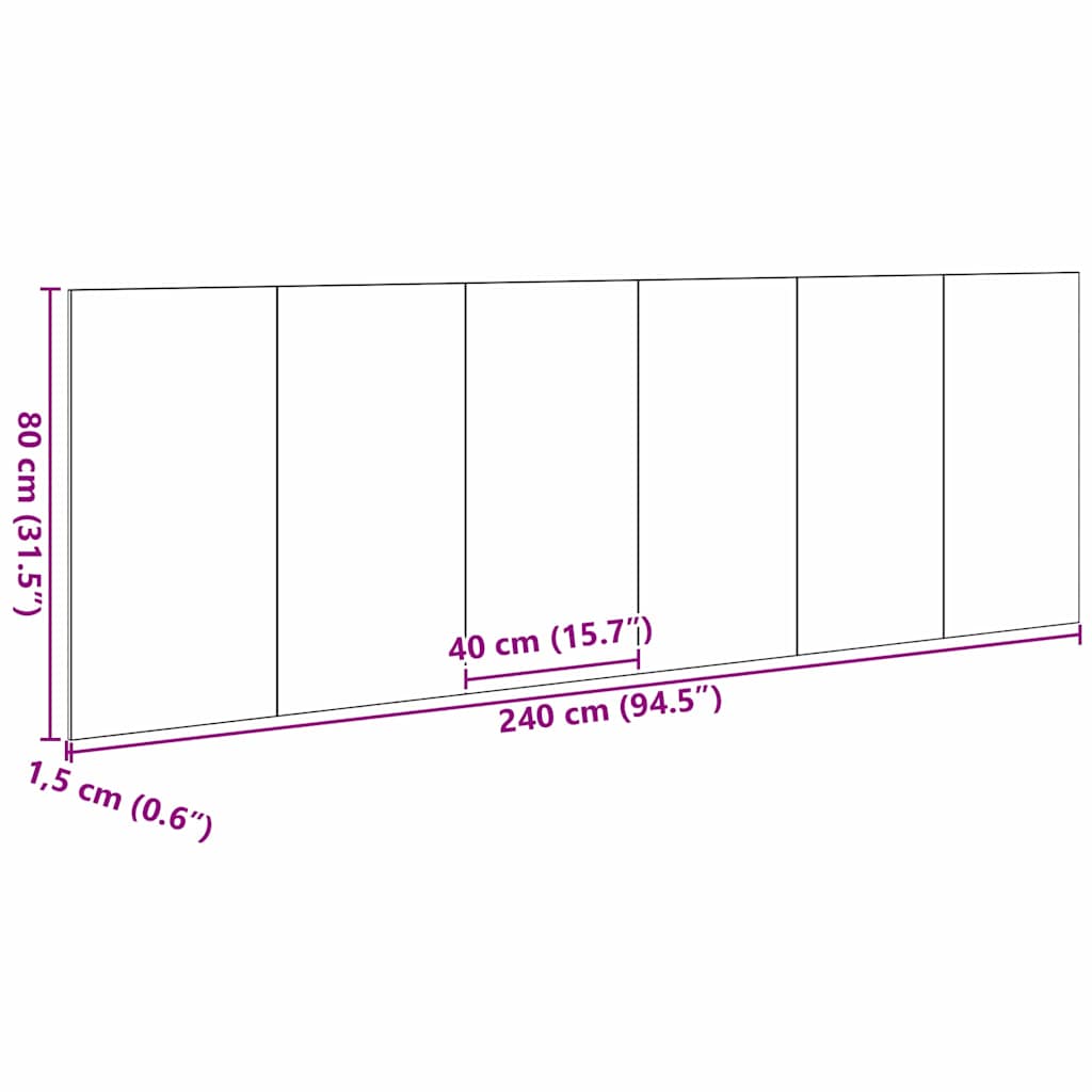 Uzglavlje za krevet Zidne Crni hrast 160 x 1.5 x 80.5 cm
