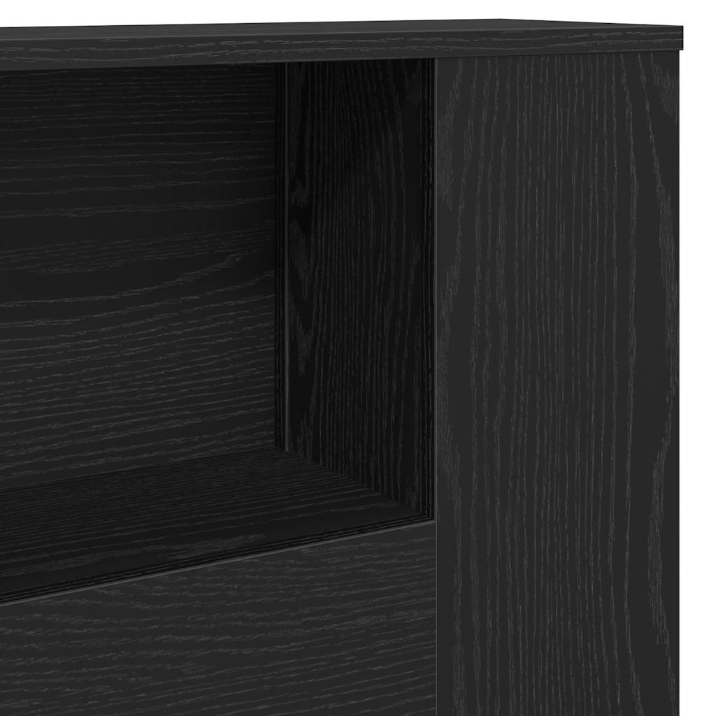 Glava kreveta s ormarićem Crni hrast 180 x 18,5 x 102,5 cm