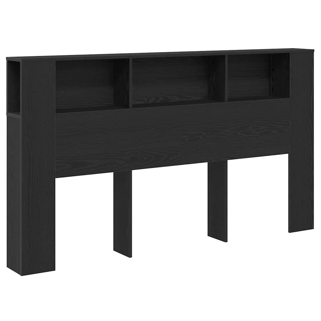 Glava kreveta s ormarićem Crni hrast 180 x 18,5 x 102,5 cm