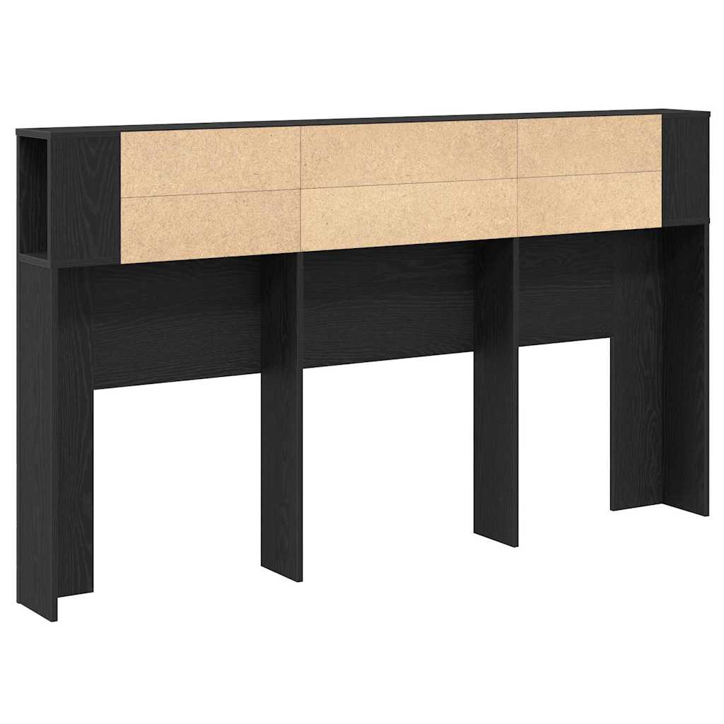 Glava kreveta s ormarićem Crni hrast 180 x 18,5 x 102,5 cm