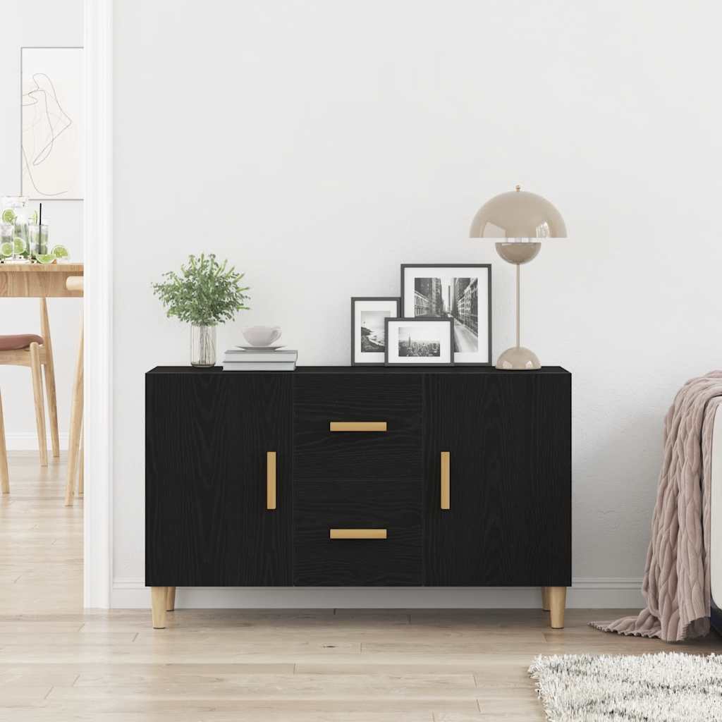 Komoda crni hrast 100x36x60 cm inženjerski drvo