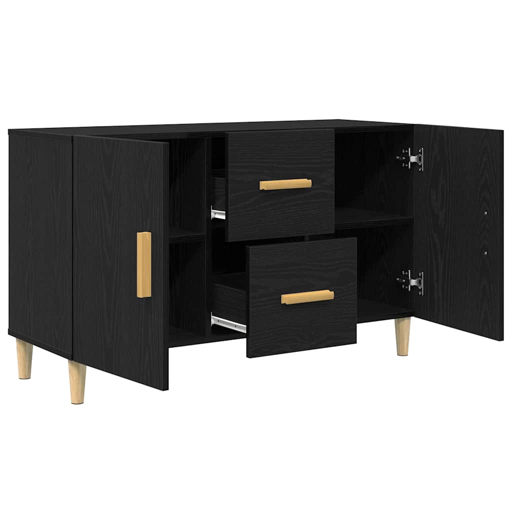 Komoda crni hrast 100x36x60 cm inženjerski drvo