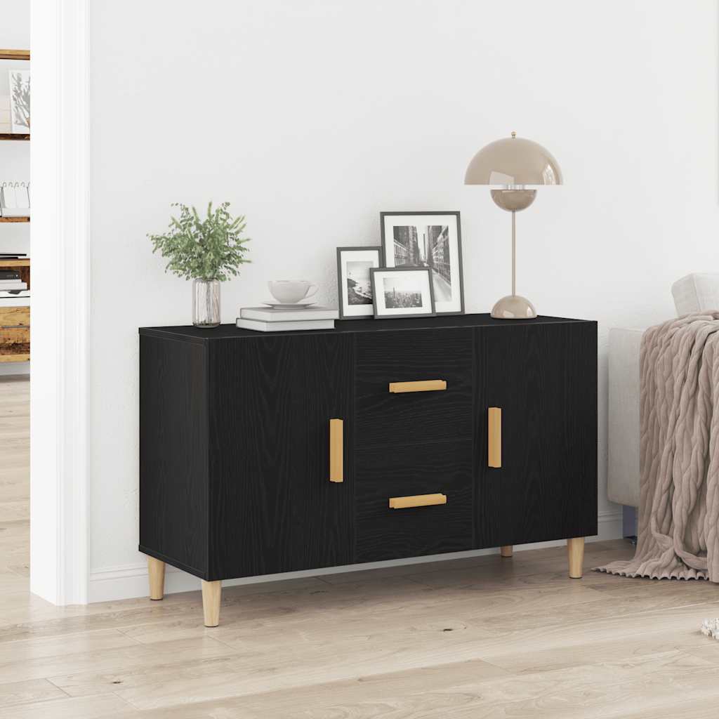 Komoda crni hrast 100x36x60 cm inženjerski drvo