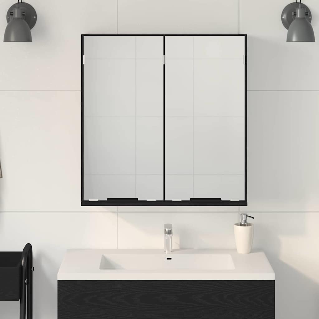 Ogledalo ormar Crni hrast 64 x 20 x 67 cm Konstruirano drvo
