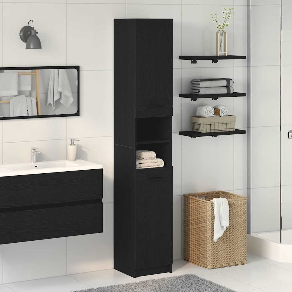 Kupaonski ormar s policom Crni hrast 32 x 34 x 188,5 cm