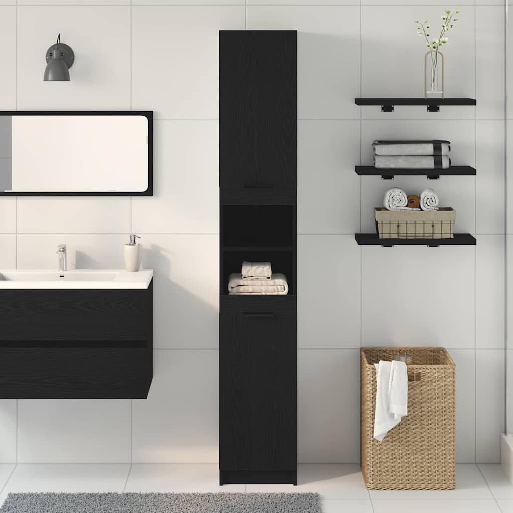 Kupaonski ormar s policom Crni hrast 32 x 34 x 188,5 cm