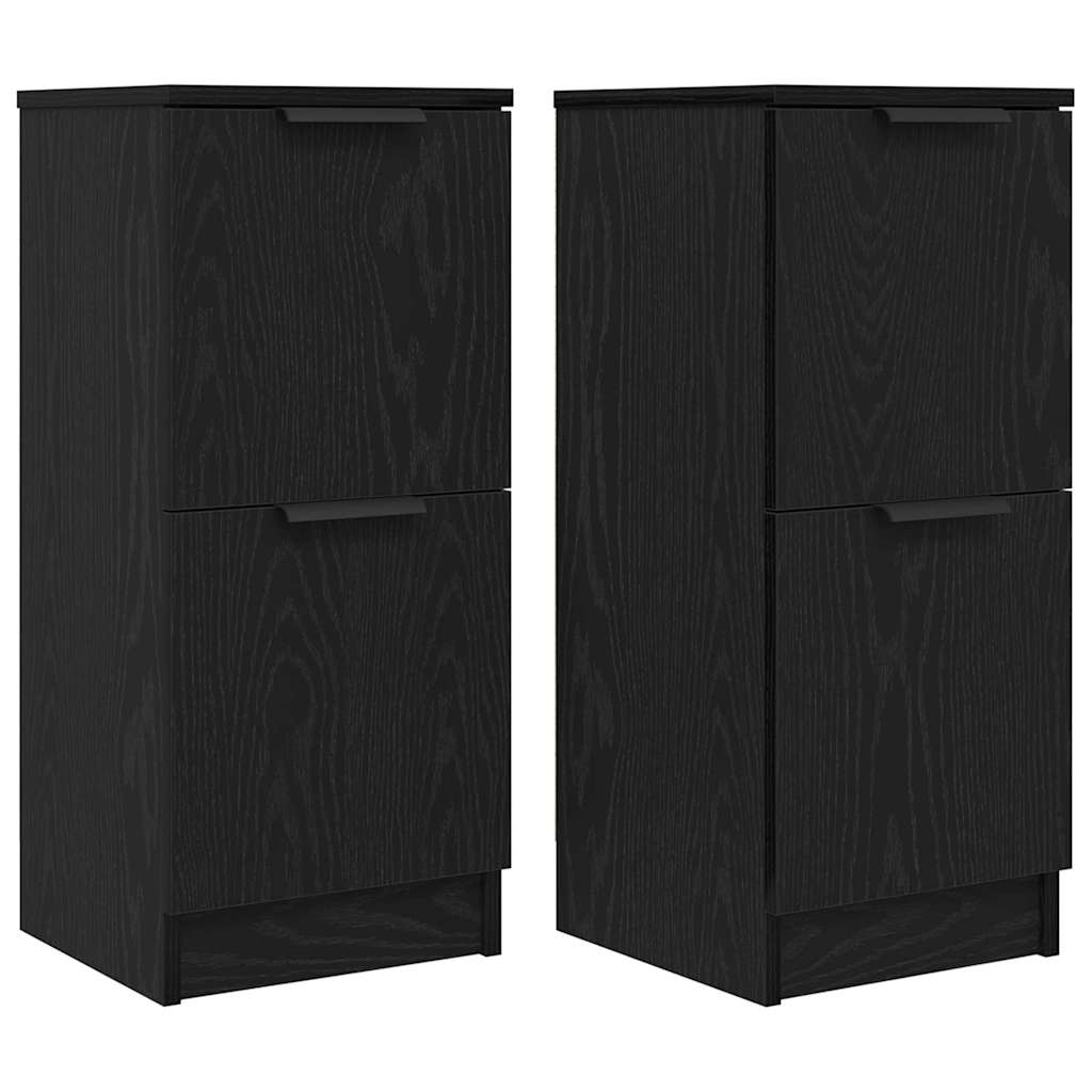 Kreveta 2 pcs Crni hrast 30 x 30 x 70 cm Konstruirano drvo