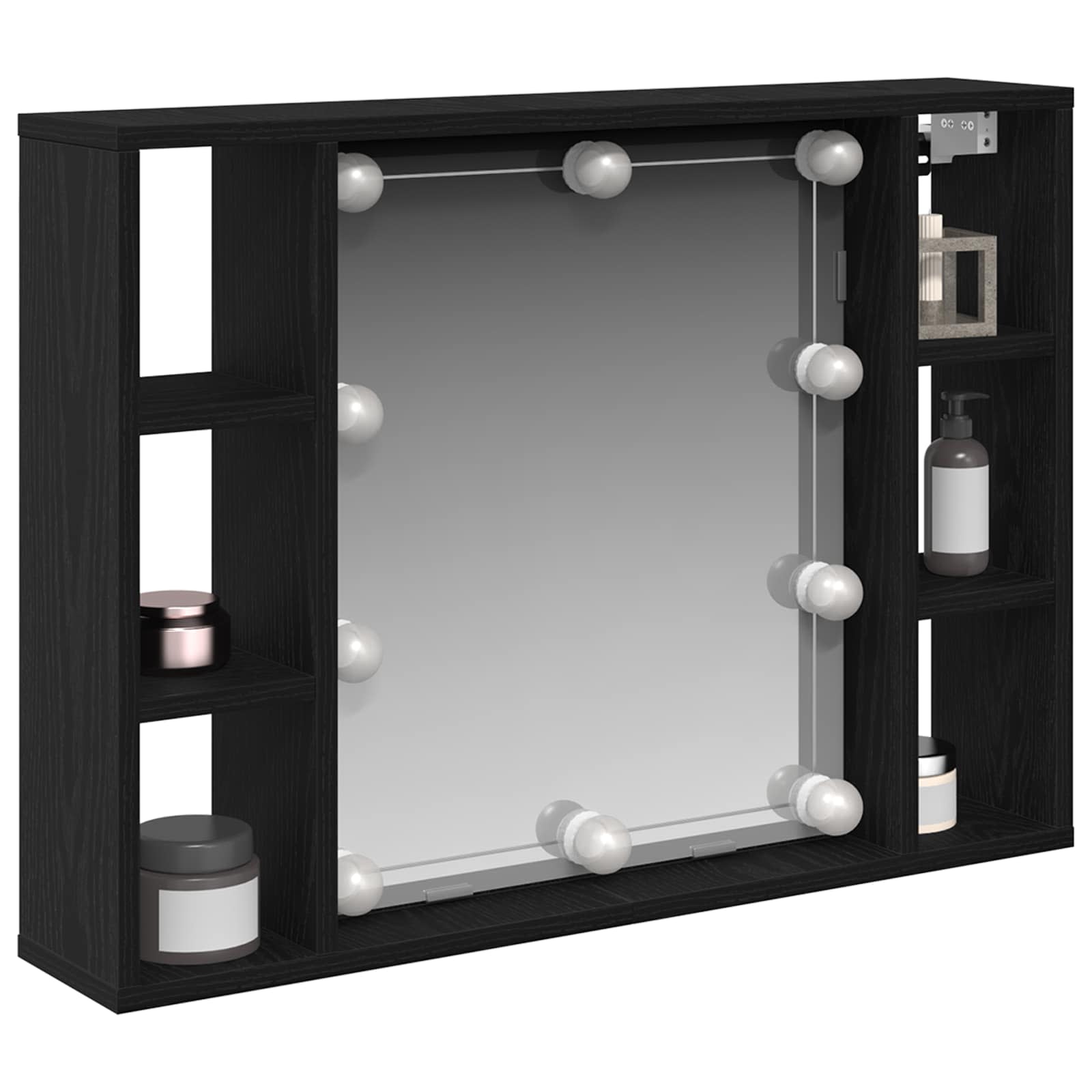 Ogledalo ormar Crni hrast 76 x 15 x 55 cm Konstruirano drvo