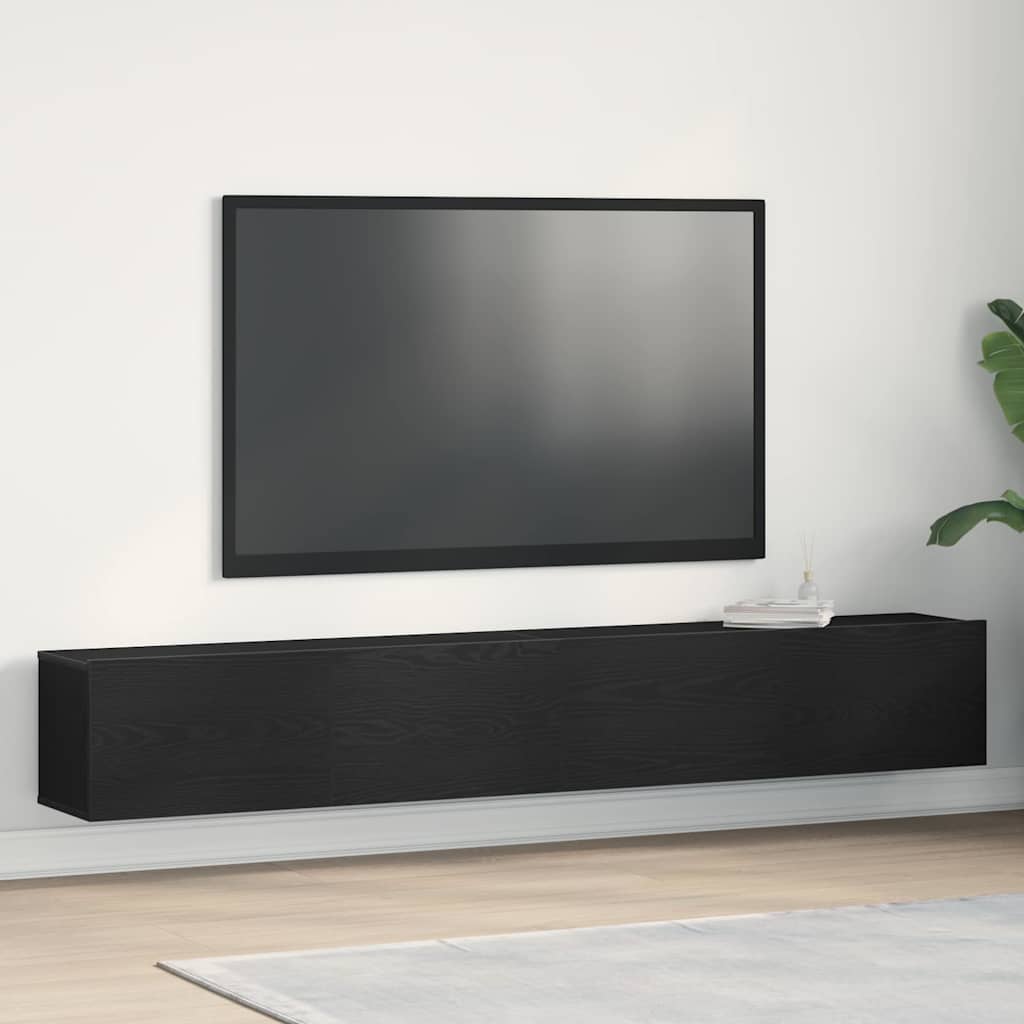 TV ormar 2 pcs Crna 100 x 30 x 30 cm Konstruirano drvo