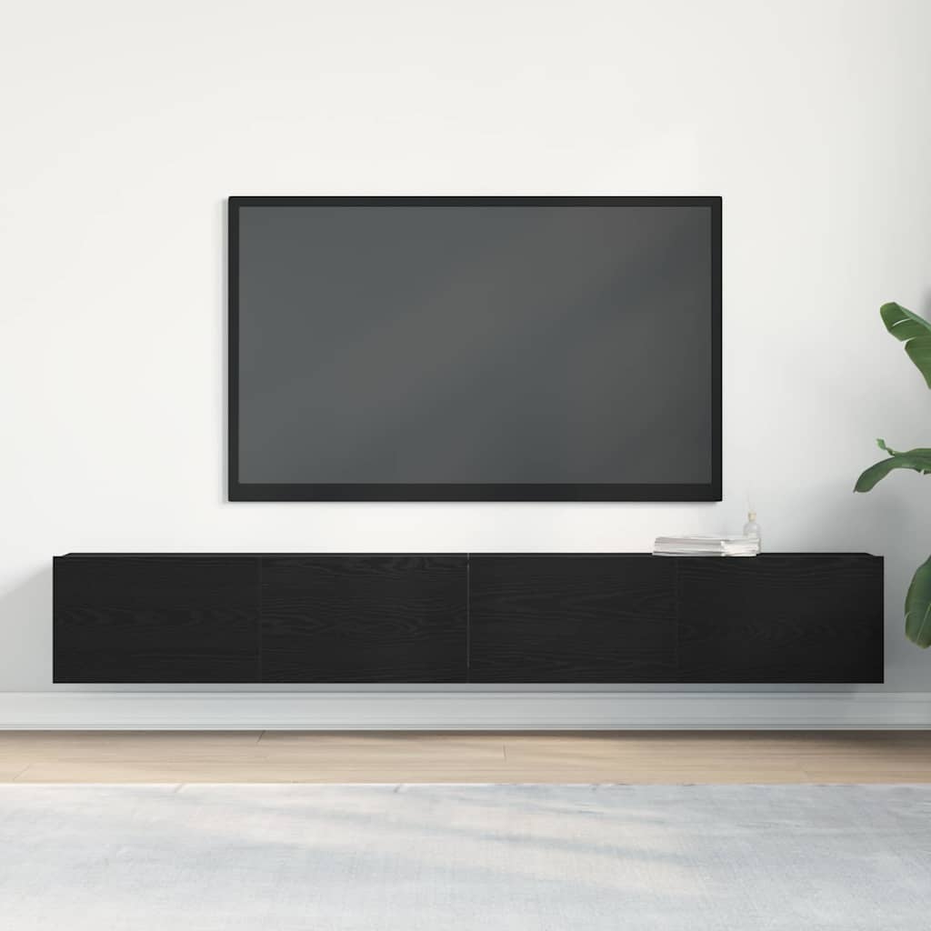 TV ormar 2 pcs Crna 100 x 30 x 30 cm Konstruirano drvo