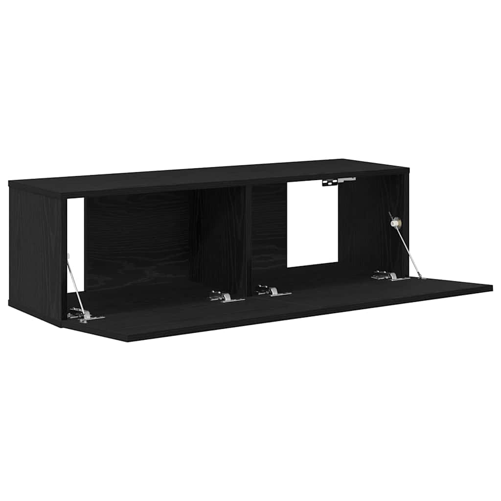 TV ormar 2 pcs Crna 100 x 30 x 30 cm Konstruirano drvo