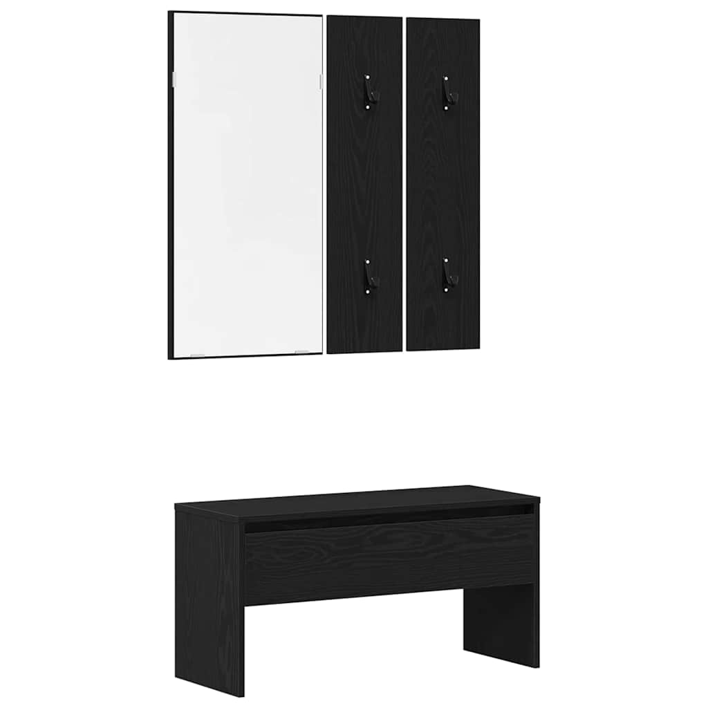 Set namještaja za predsoblje 4 pcs Crni hrast Konstruirano drvo