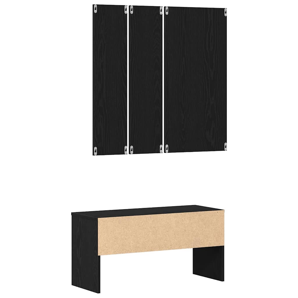 Set namještaja za predsoblje 4 pcs Crni hrast Konstruirano drvo