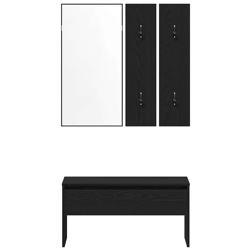 Set namještaja za predsoblje 4 pcs Crni hrast Konstruirano drvo