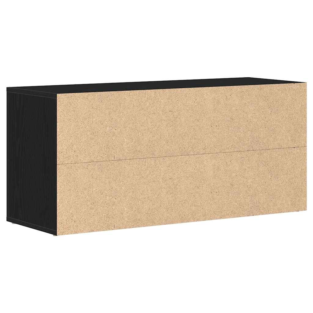 Klupa za cipele crni hrast 100x35x45 cm inženjerski drvo