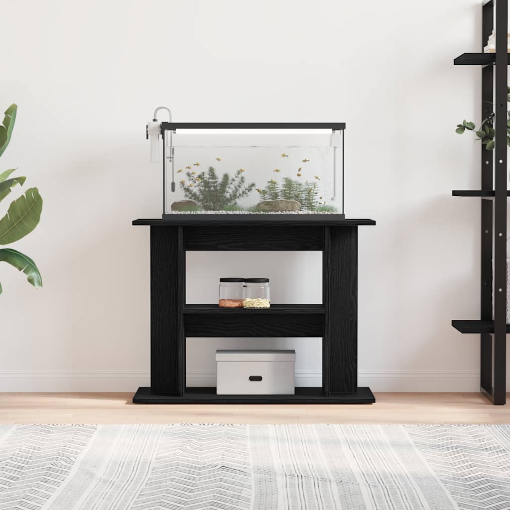 Stalak za akvarij crni hrast 80x35x60 cm konstruirano drvo