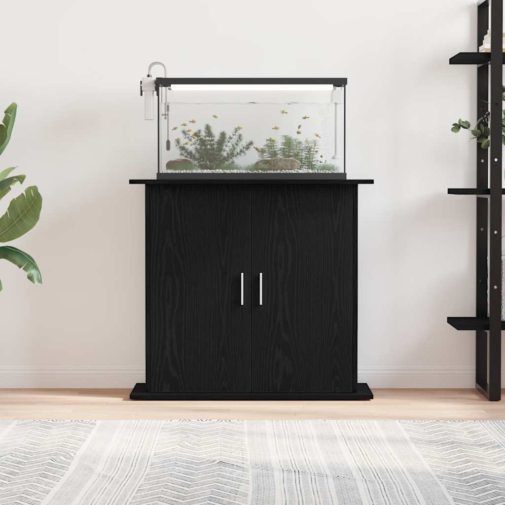 Stalak za akvarij crni hrast 81x36x73 cm Konstruirano drvo
