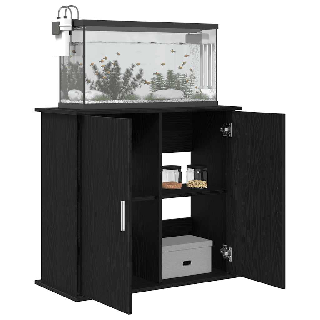 Stalak za akvarij crni hrast 81x36x73 cm Konstruirano drvo