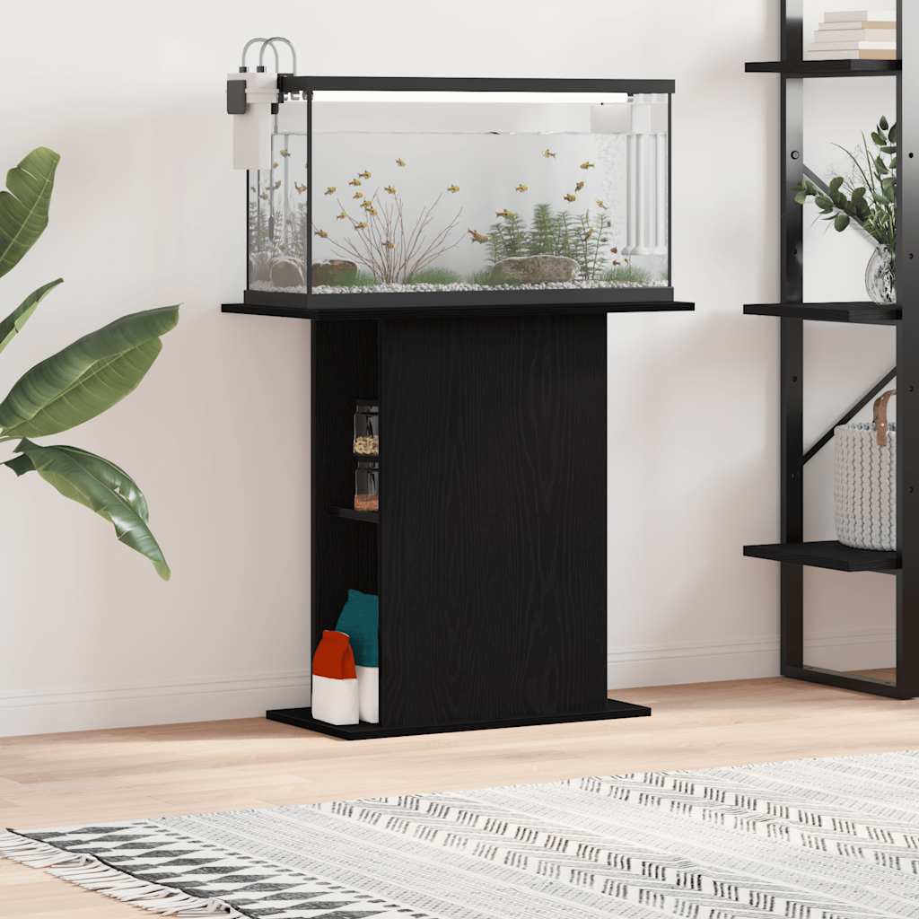 Stalak za akvarij crni hrast 75x36x72,5 cm Konstruirano drvo