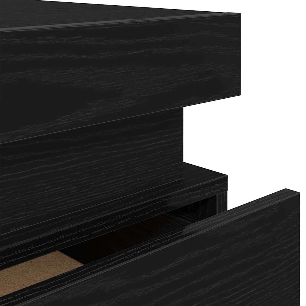 Noćni ormar 2 pcs Crni hrast 35 x 39 x 55 cm Konstruirano drvo