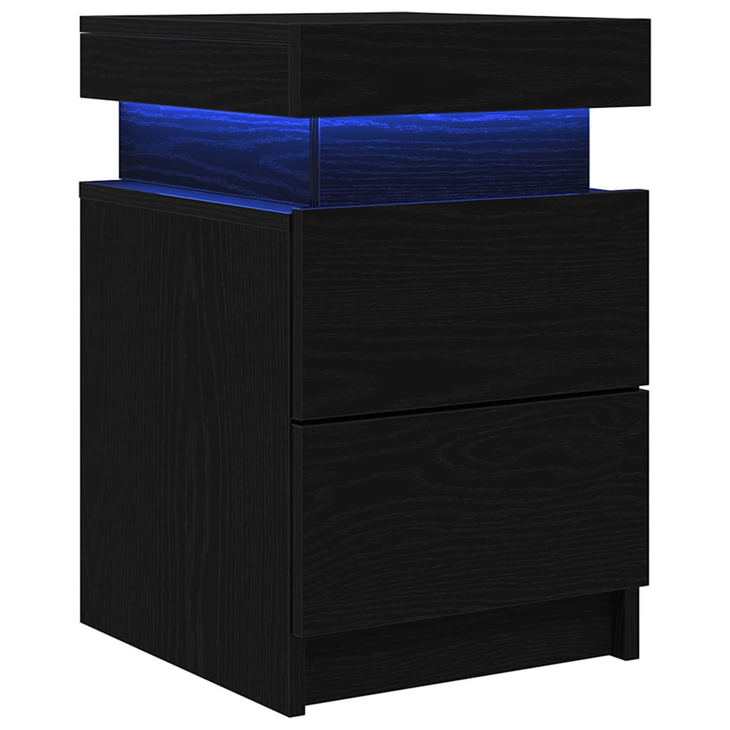 Noćni ormar 2 pcs Crni hrast 35 x 39 x 55 cm Konstruirano drvo