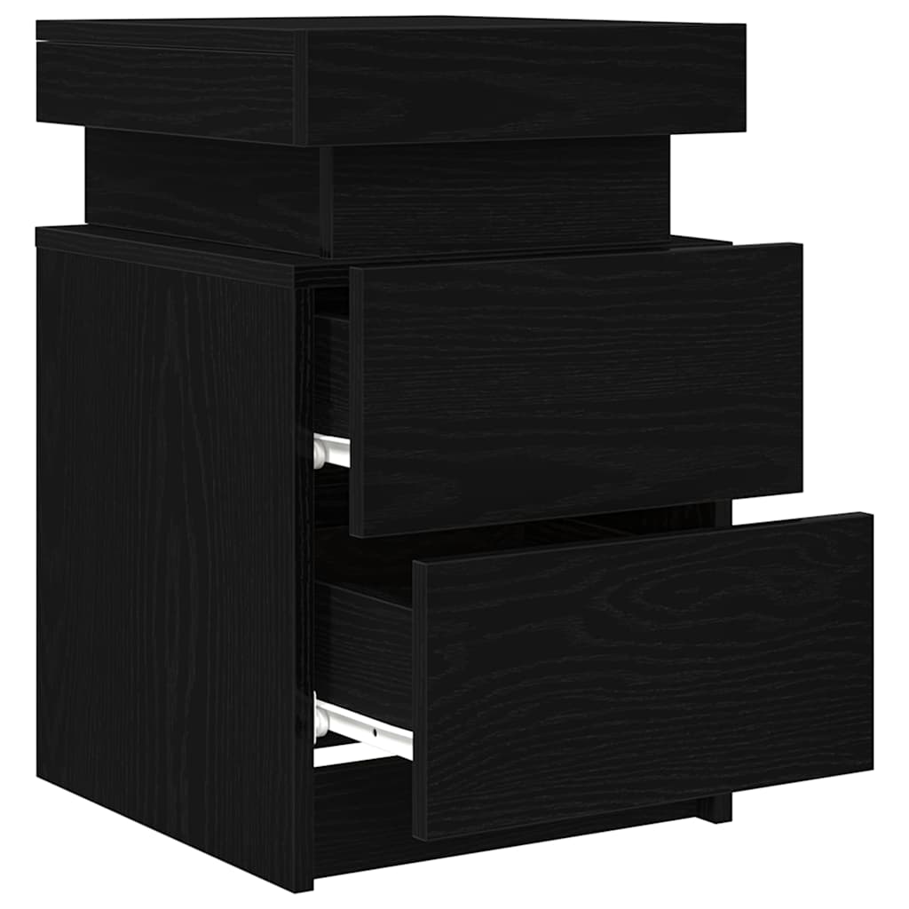 Noćni ormar 2 pcs Crni hrast 35 x 39 x 55 cm Konstruirano drvo