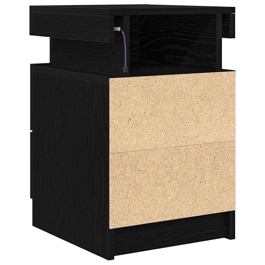 Noćni ormar 2 pcs Crni hrast 35 x 39 x 55 cm Konstruirano drvo