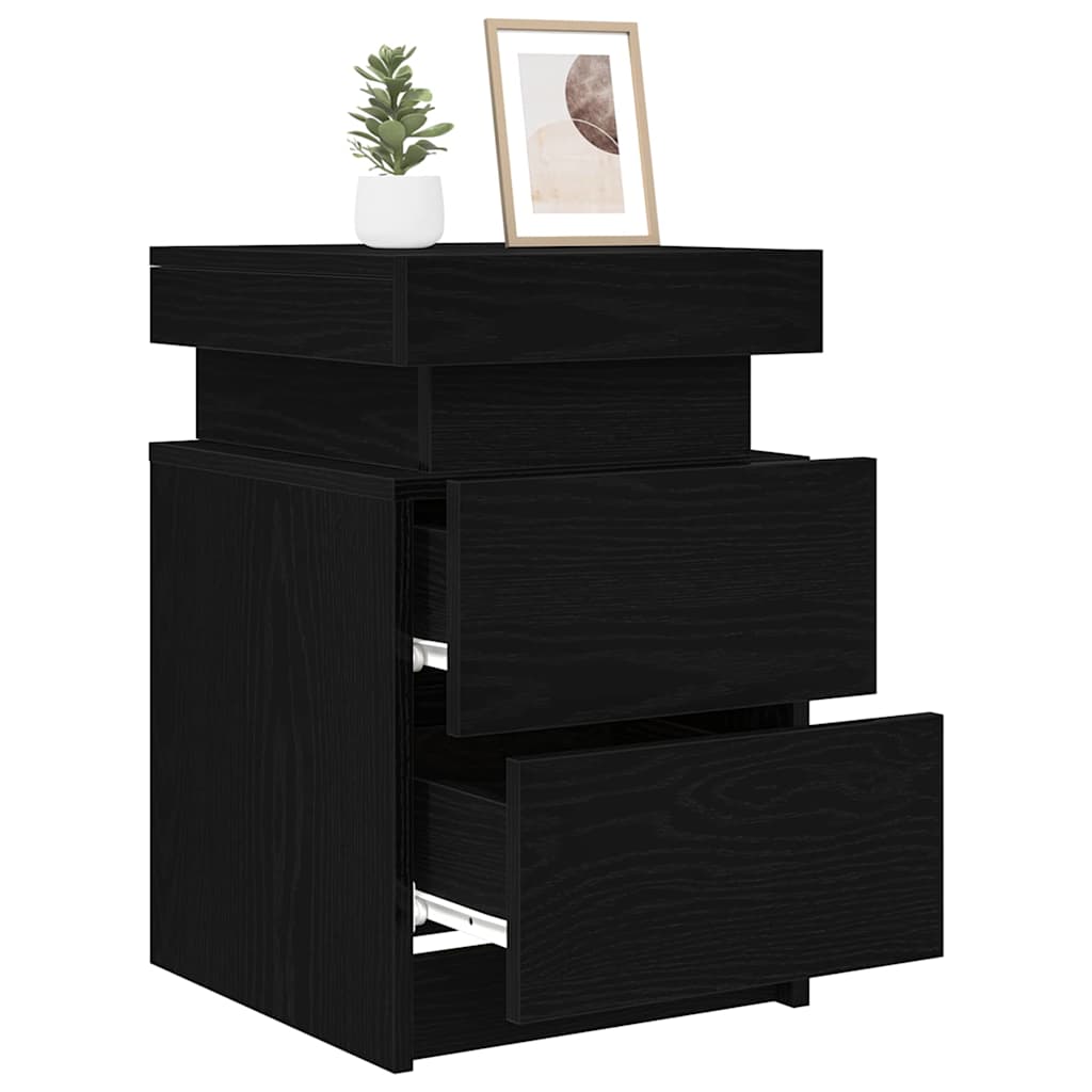 Noćni ormar 2 pcs Crni hrast 35 x 39 x 55 cm Konstruirano drvo