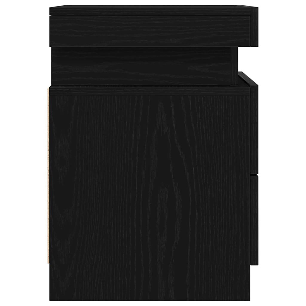 Noćni ormar 2 pcs Crni hrast 35 x 39 x 55 cm Konstruirano drvo