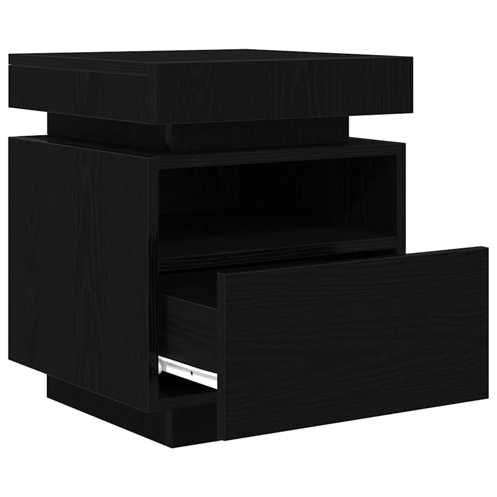 Noćni ormar s ladicama 2 pcs Crni hrast 40 x 39 x 48,5 cm