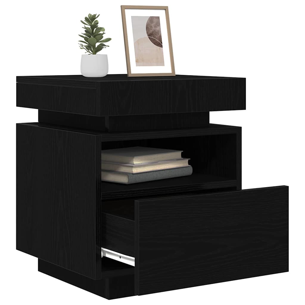 Noćni ormar s ladicama 2 pcs Crni hrast 40 x 39 x 48,5 cm