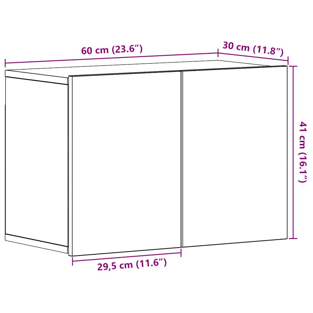 TV ormarić crni hrast 60x30x41 cm inženjerski drvo