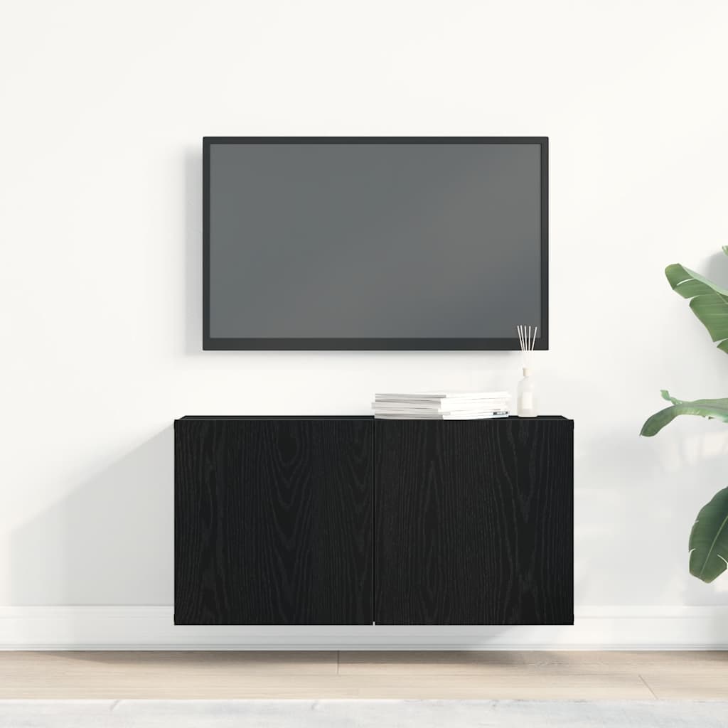 TV ormarić crni hrast 80x30x41 cm inženjerski drvo