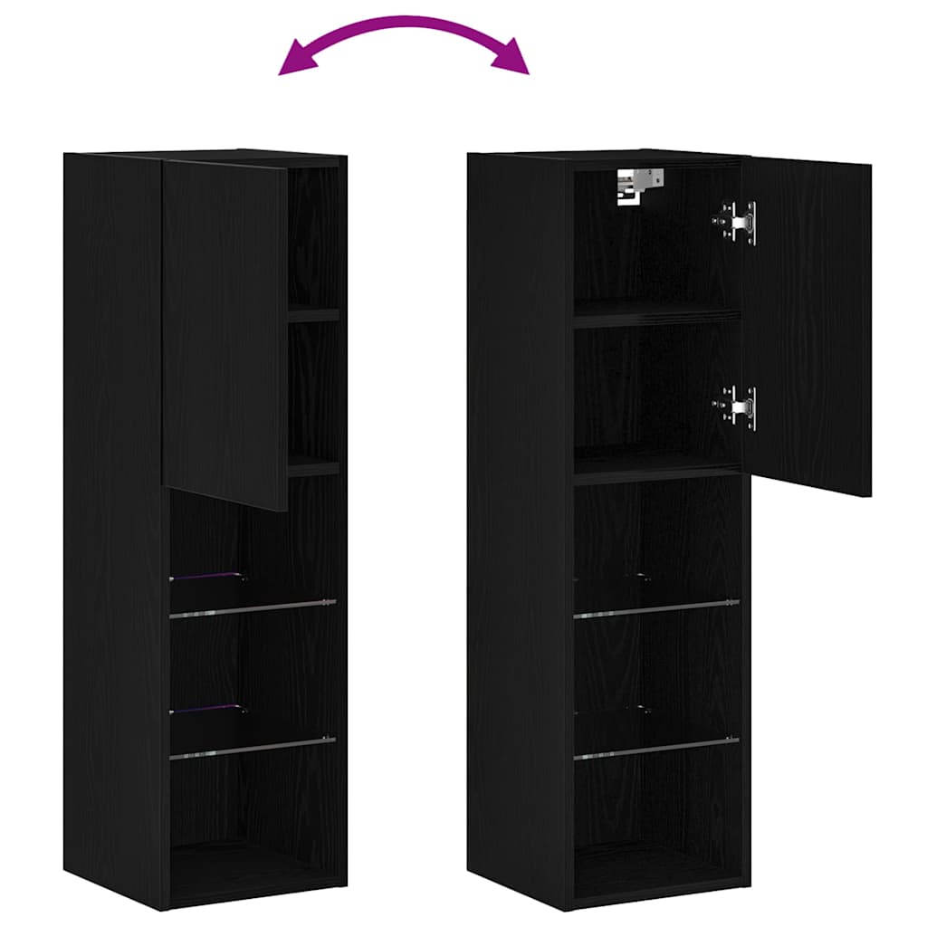 Set TV komoda Crni hrast 30,5 x 30 x 102 cm Konstruirano drvo