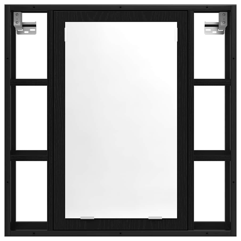 Ormarić za kupaonsko ogledalo crni hrast 60x16x60 cm, inženjerski drvo