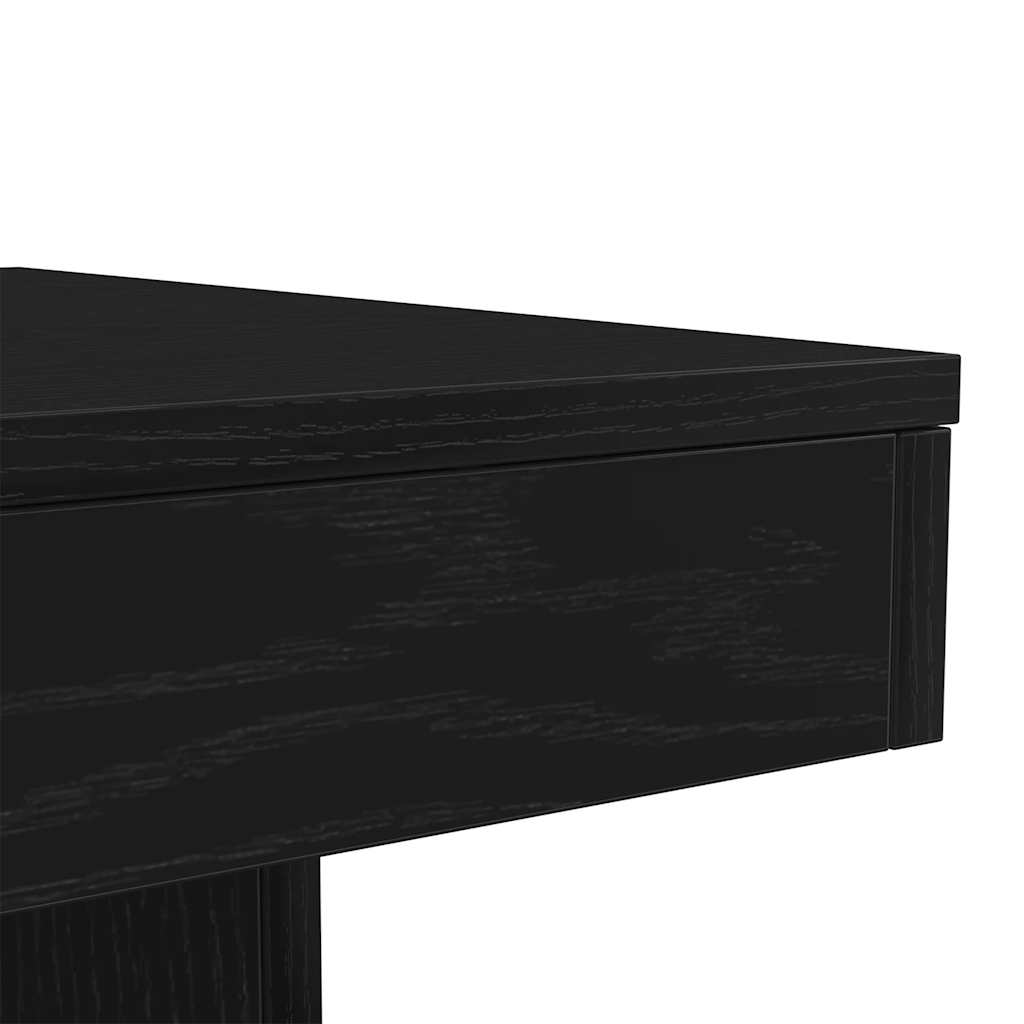 Klub stolić s LED svjetlima crni hrast 50x50x40 cm
