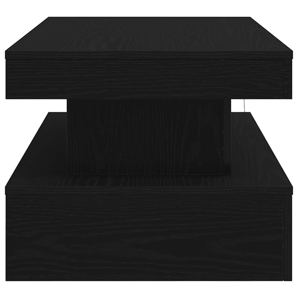 Klub stolić s LED svjetlima crni hrast 90x50x40 cm
