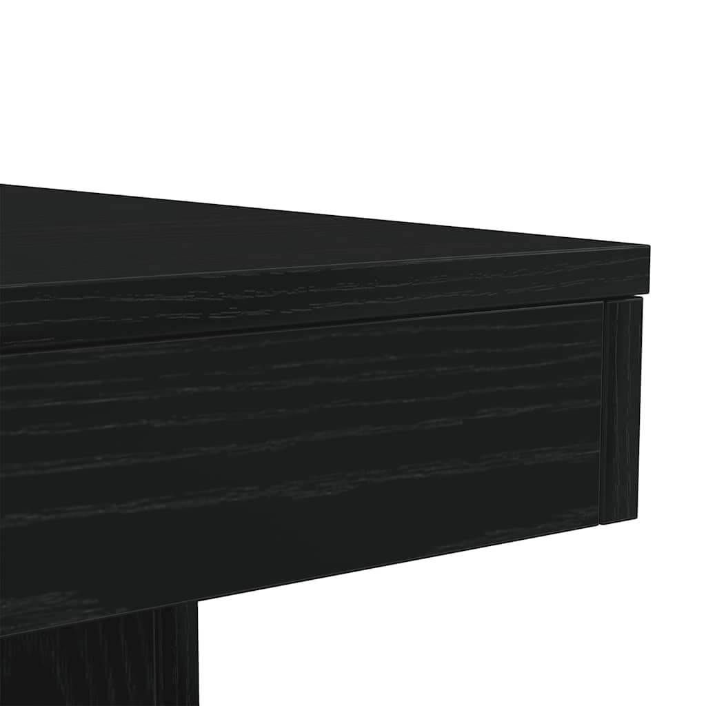 Klub stolić s LED svjetlima crni hrast 90x50x40 cm