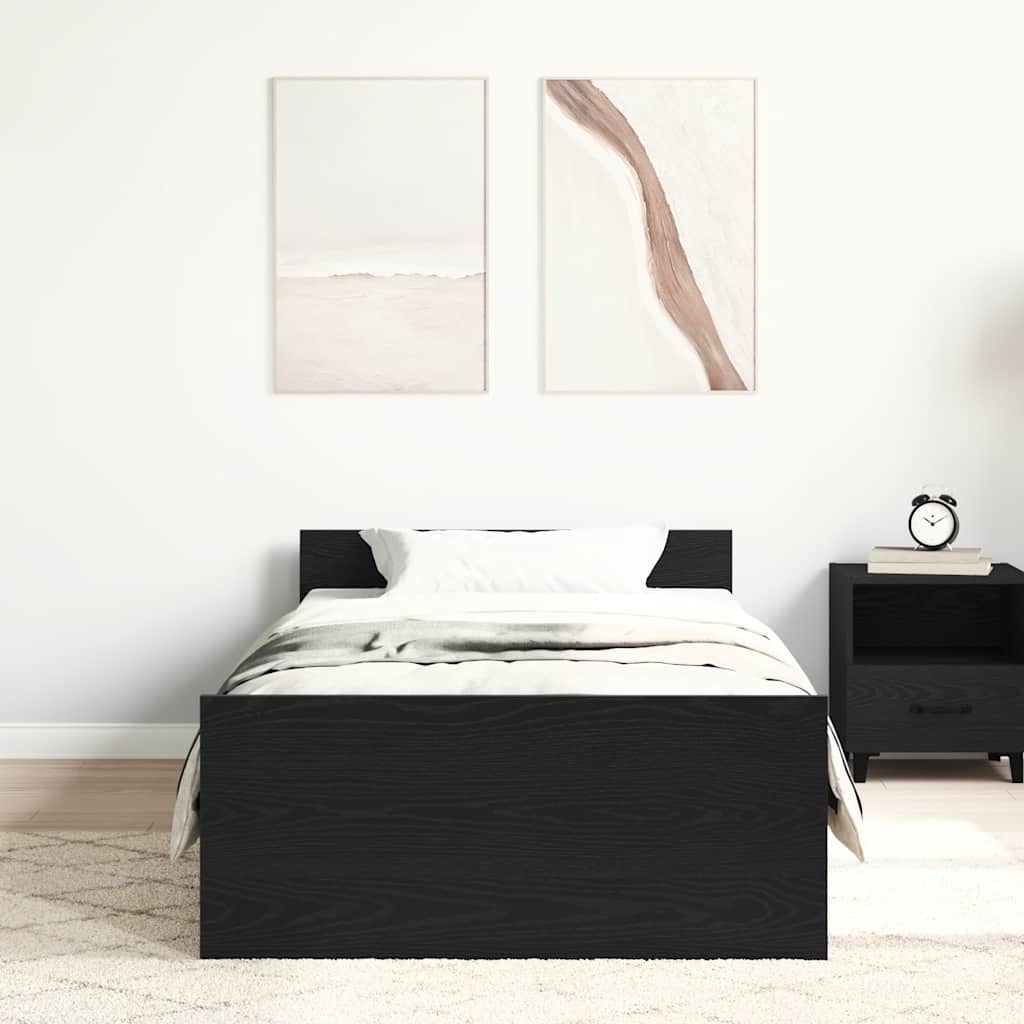 Okvir kreveta bez madraca Crni hrast 100x200 cm Inženirsko drvo