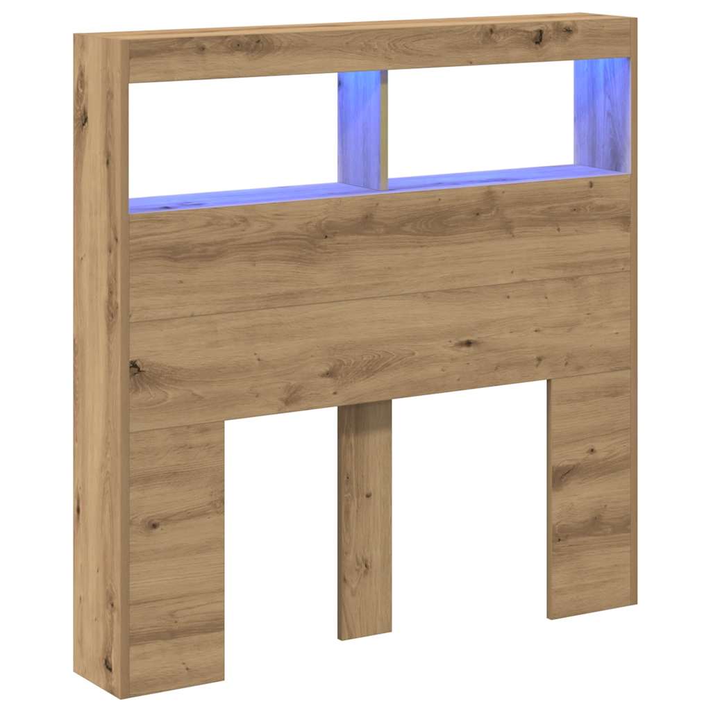 Ormarić za uzglavlje LED boja artisan hrast 100x17x102 cm