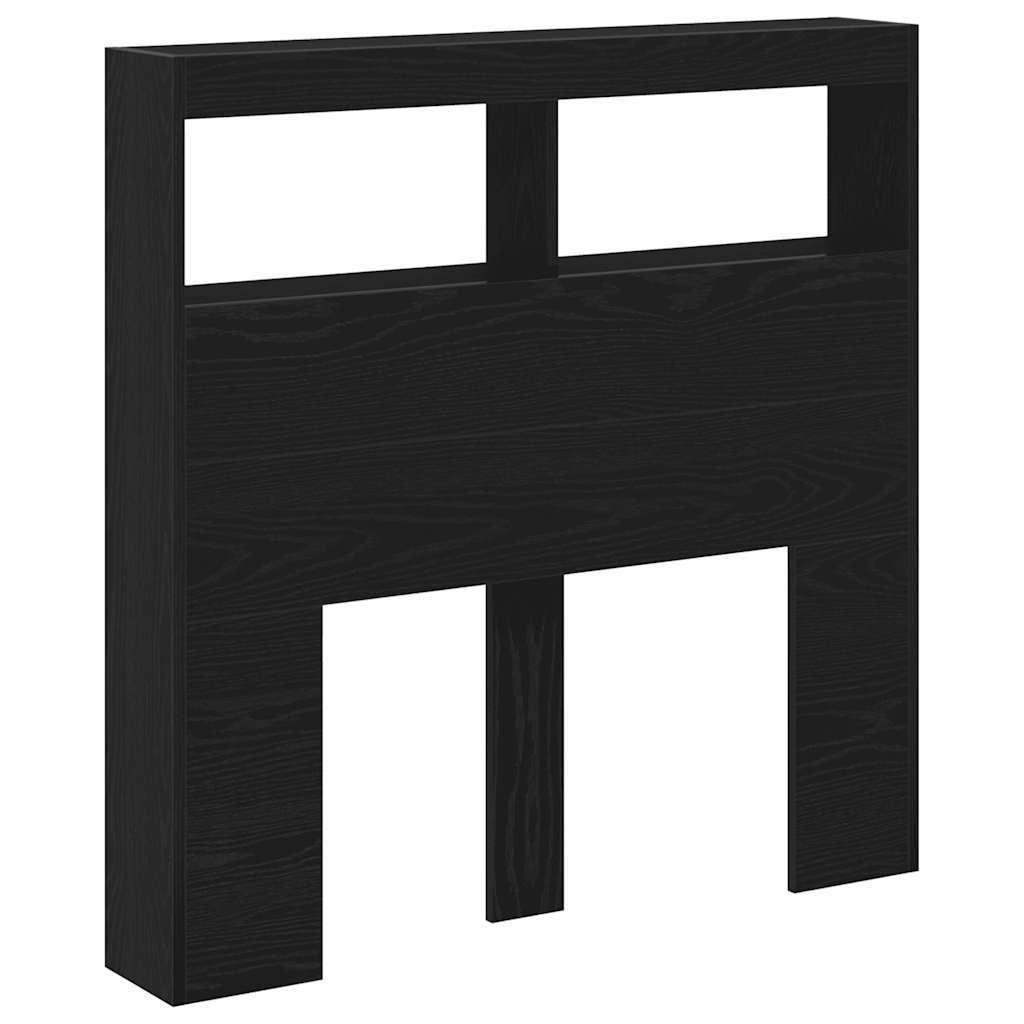 Ormarić za uzglavlje LED boja crni hrasta 100x17x102 cm