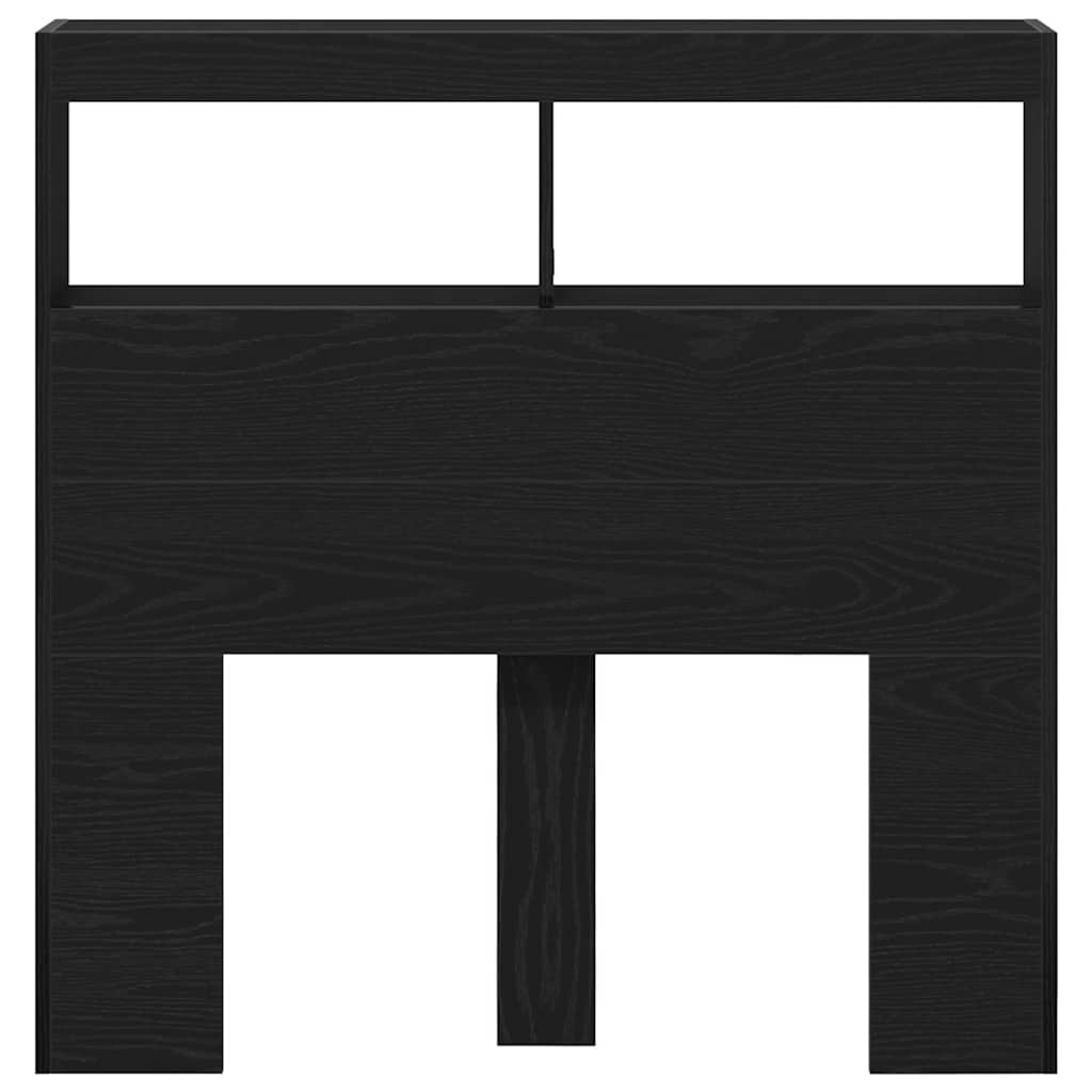 Ormarić za uzglavlje LED boja crni hrasta 100x17x102 cm