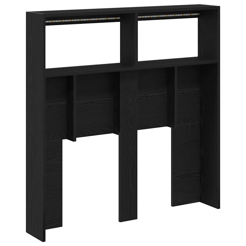 Ormarić za uzglavlje LED boja crni hrasta 100x17x102 cm