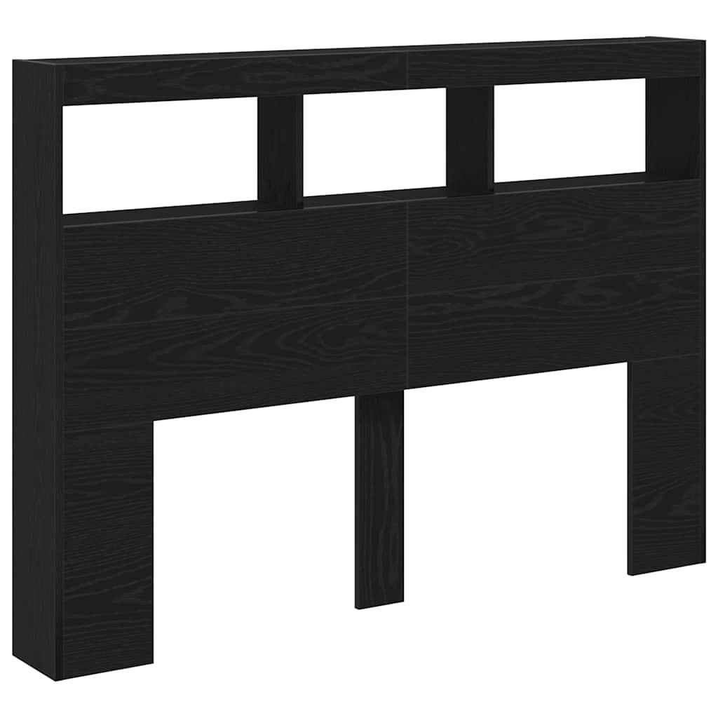 Ormarić za uzglavlje LED boja crni hrasta 140x17x102 cm