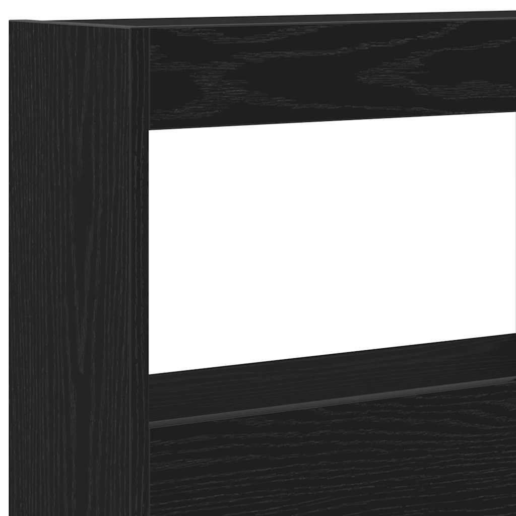 Ormarić za uzglavlje LED boja crni hrasta 140x17x102 cm