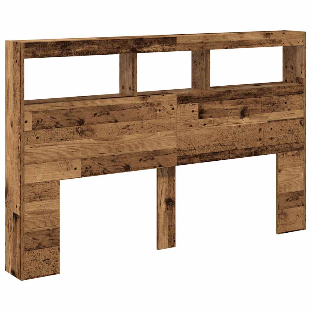 Ormarić za uzglavlje s LED svjetlima staro drvo 160x17x102 cm